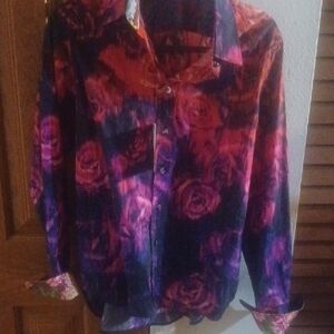 Robert Graham Red and Purple Button Down Shirt